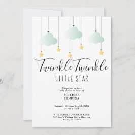 Twinkle Twinkle Little Star QR-kod Baby Shower Inbjudningar