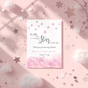 Twinkle Twinkle Little Star Rosa Flickig Baby Show Tack Kort