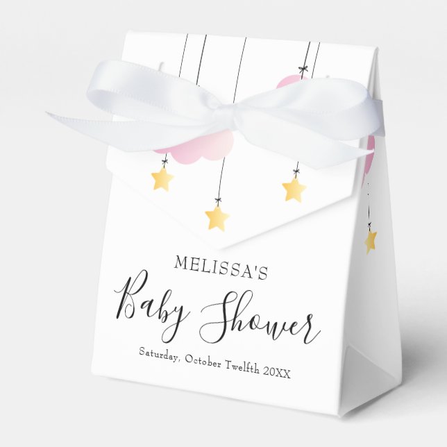 Twinkle Twinkle Little Star Rosa Girl Baby Shower Presentaskar (Framsidan Sidan)