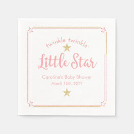 Twinkle Twinkle Little Star Rosa Guld Baby Shower Pappersservett