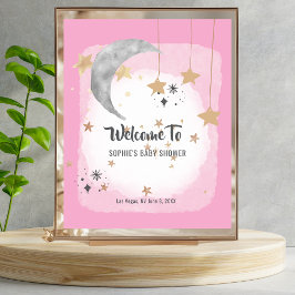 Twinkle Twinkle Little Star Rosa Stänk Välkommen Poster