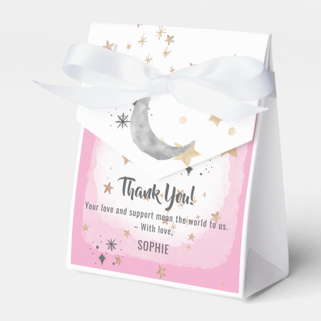 Twinkle Twinkle Little Star Rosa Vattenfärgssprut Presentaskar (Framsidan Sidan)