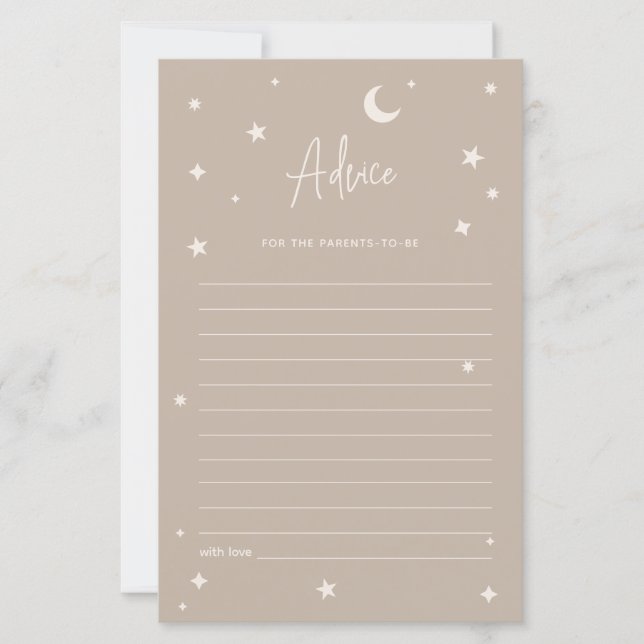 Twinkle Twinkle Little Star Shower Advice Card (Framsida)