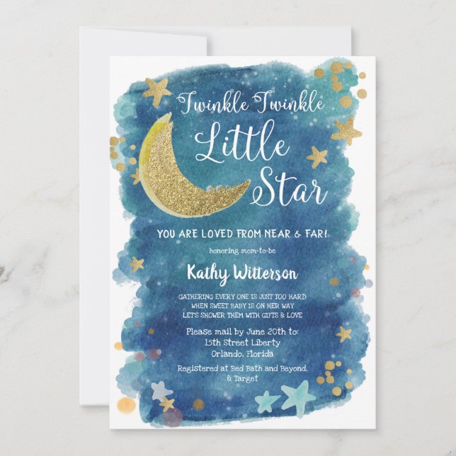 Twinkle Twinkle Little Star Shower by Mail Inbjudningar (Framsida)