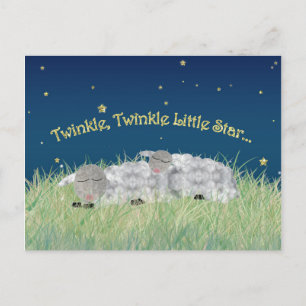 Twinkle Twinkle Little Star Sleeping Sheep Vykort