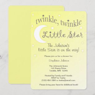 Twinkle Twinkle Little star soft gult inbjudan