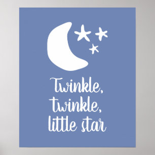 Twinkle twinkle little star söt bebis för barnkamm poster