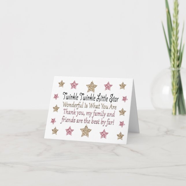 Twinkle Twinkle Little Star - tack för dina kort (Framsida)