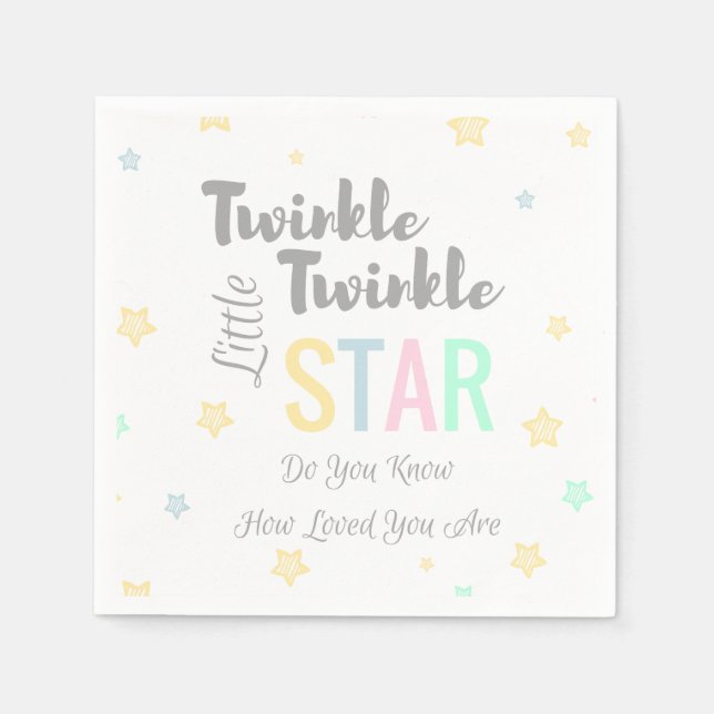 Twinkle Twinkle Little Star-tema - Pappra servette Pappersservett (Framsidan)