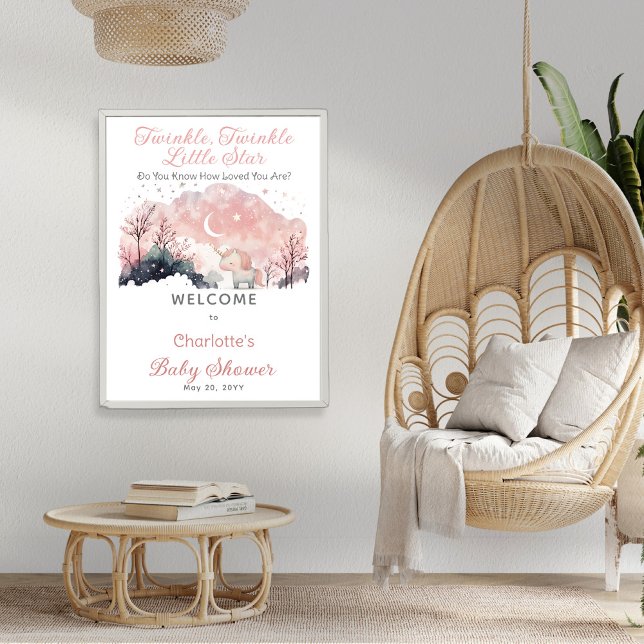 Twinkle Twinkle Little Star Unicorn Baby Shower Poster (Skapare uppladdad)