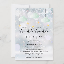 Twinkle Twinkle Little Star Vinter Baby Shower Inbjudningar