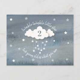 Twinkle Twinkle Little Star Watercolor Birthday Inbjudan Vykort