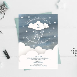 Twinkle Twinkle Little Star Watercolor Birthday Inbjudningar