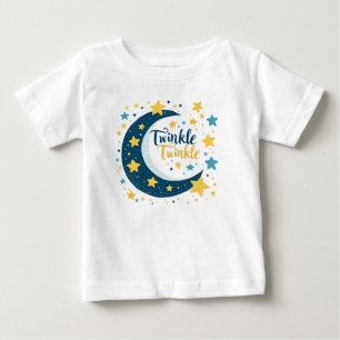 "Twinkle Twinkle" Måne och Stars Baby T-shirt