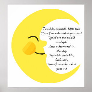 Twinkle Twinkle Måne Poster