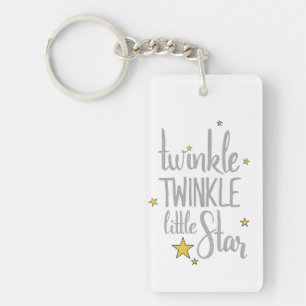 Twinkle Twinkle med bildåtergivning i Hand plocka Nyckelring