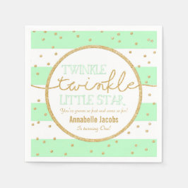 Twinkle Twinkle Mint och Guld Birthday Napkin Pappersservett