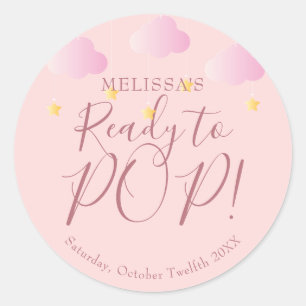 Twinkle Twinkle Redo att POP Rosa Barnkalas Runt Klistermärke