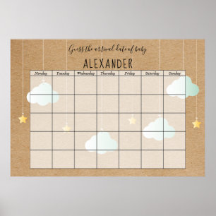 Twinkle Twinkle Rustic Gissa Förlossningsdatum Poster