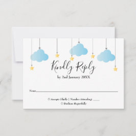 Twinkle Twinkle Star Blå Pojke Baby Shower OSA Kort