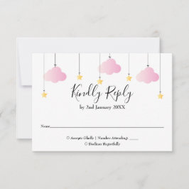 Twinkle Twinkle Star Rosa Girl Baby Shower OSA Kort