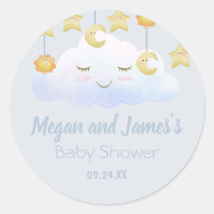 Twinkle Twinkle Stars Sprinkle Cloud Baby Shower Runt Klistermärke
