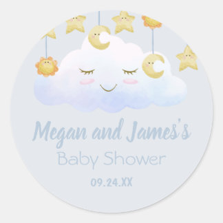 Twinkle Twinkle Stars Sprinkle Cloud Baby Shower Runt Klistermärke