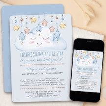 Twinkle Twinkle Stjärnor och Moln Pojke Baby Sprin