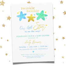 Twinkle Twinkle Vår lille Star Baby Shower Invita