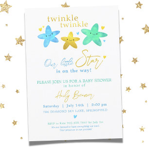 Twinkle Twinkle Vår lille Star Baby Shower Invita Inbjudningar