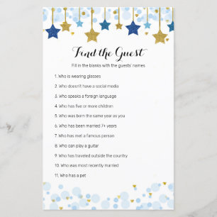 Twinkle Twinkle Watercolor Hitta gäst-spelet