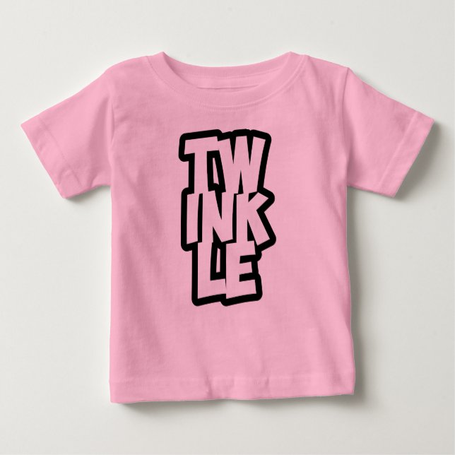 TWINKLE-typografi baby t-shirt (Framsida)