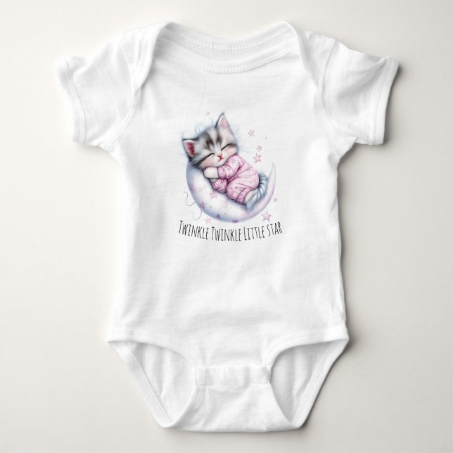 Twinkle Whiskers — Moonlit Baby Dreams T Shirt (Framsida)