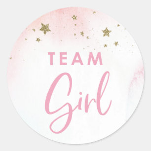 Twinkler Gender Reveal Stickers Team Girl Runt Klistermärke