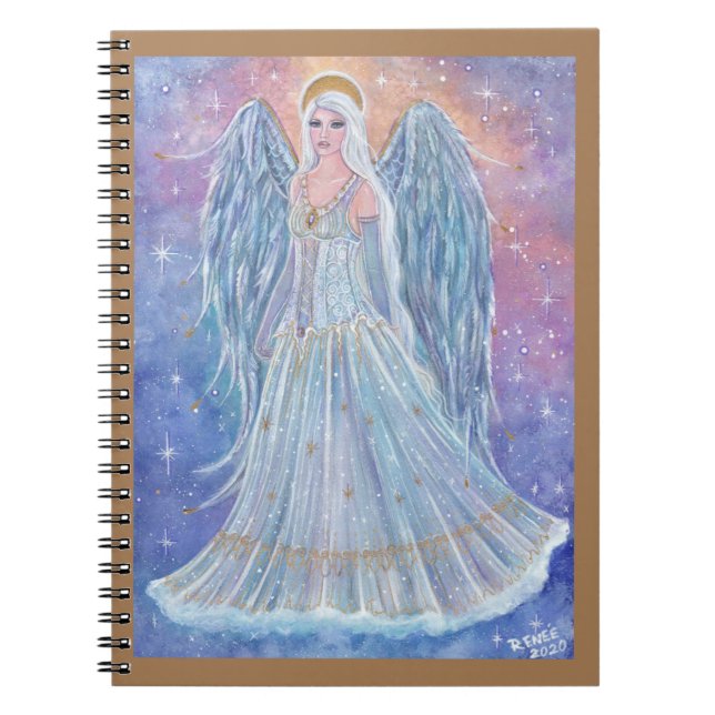 Twinkling angel helgdag art av Renee Lavoie Anteckningsbok (Framsidan)