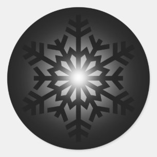 Twinkling Black Snowflake Runt Klistermärke