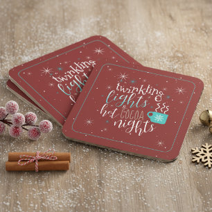 Twinkling Lights Hot Cocoa Nätter ID593 Underlägg Papper Kvadrat