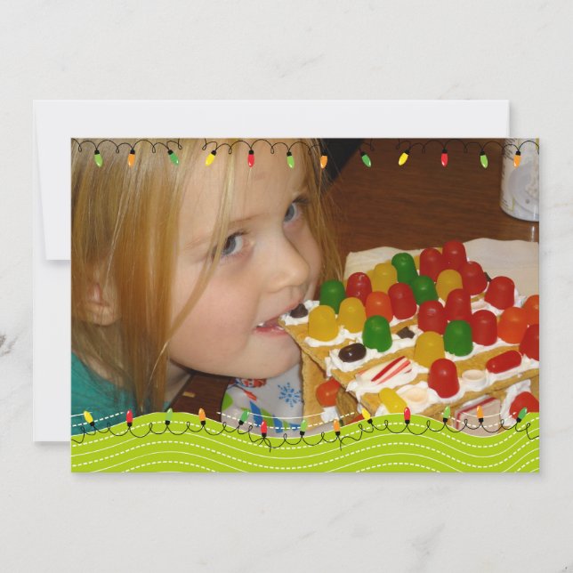 Twinkling Ljus Customized Helgdag Photo Card Julkort (Framsida)