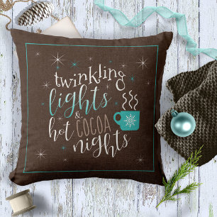 Twinkling Ljus Hett Cocoa Nights ID593 Kudde