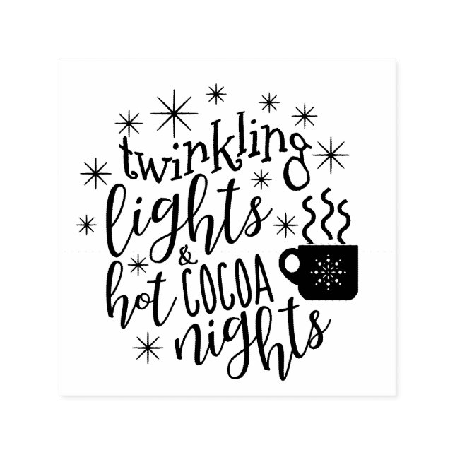 Twinkling Ljus Hett Cocoa Nights ID593 Självfärgande Stämpel (Design)