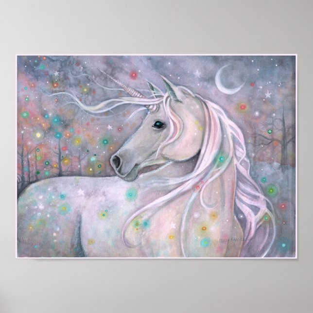 Twinkling Ljus Magic Unicorn Molly Harrison Poster (Framsidan)
