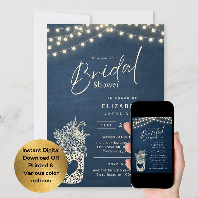 Twinkling Ljus | Rustic Barn Woodland Bröllop Inbjudningar (Skapare uppladdad)