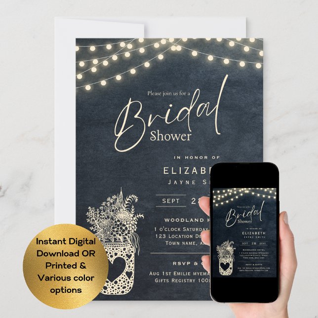 Twinkling Ljus | Rustic Barn Woodland Bröllop Inbjudningar (Skapare uppladdad)