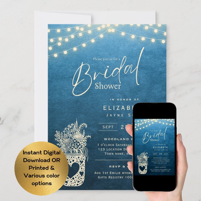 Twinkling Ljus | Rustic Barn Woodland Bröllop Inbjudningar (Skapare uppladdad)