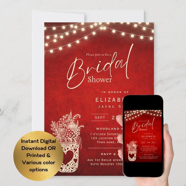 Twinkling Ljus | Rustic Barn Woodland Bröllop Inbjudningar (Skapare uppladdad)