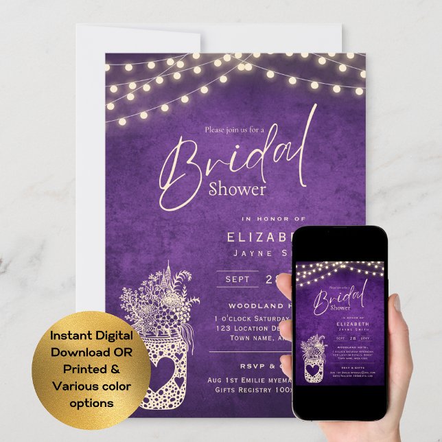 Twinkling Ljus | Rustic Barn Woodland Bröllop Inbjudningar (Skapare uppladdad)