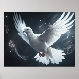 Twinkling Ljus White Peace Dove Poster