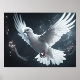 Twinkling Ljus White Peace Dove Poster