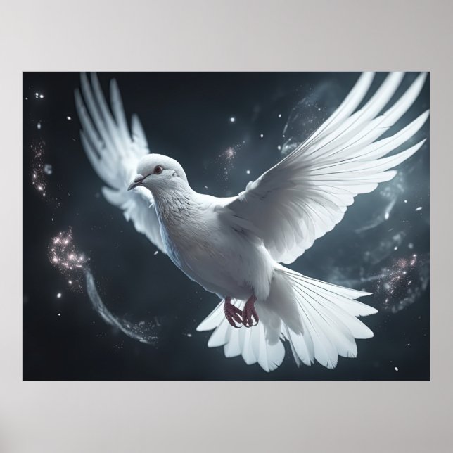 Twinkling Ljus White Peace Dove Poster (Framsidan)
