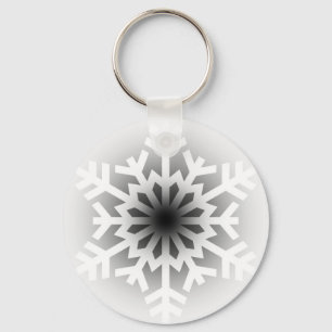 Twinkling White Snowflake Nyckelring